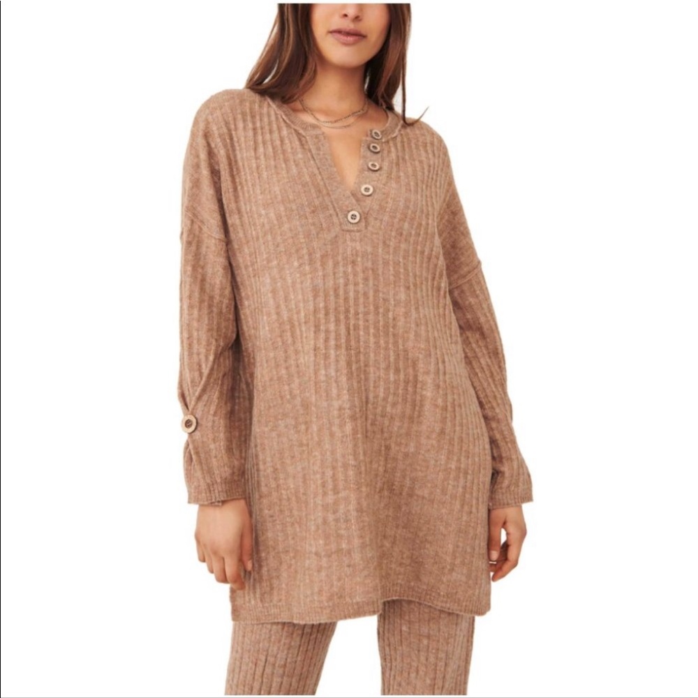Free People Intimately Around The Clock Oversized Pullover Sweater Sz XS